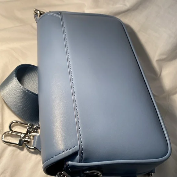 Michael Kors Crossbody Purse Bradshaw Chambray Logo bag Purse Blue - Picture 3 of 6